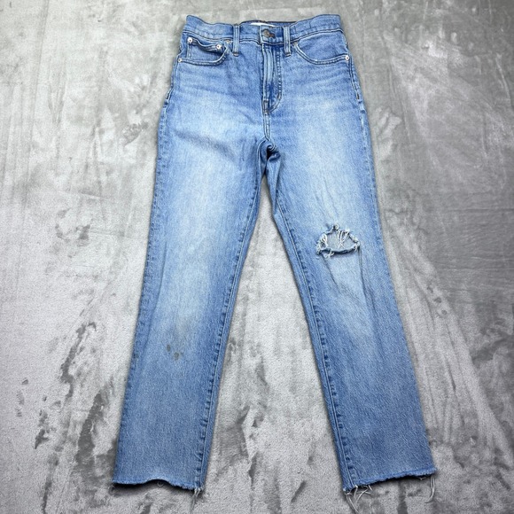 Madewell Denim - Madewell The Perfect Vintage Jean Light Wash Distressed‎ Raw Hem Women's Size 26